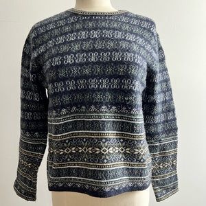 Vintage Wool Fair Isle Cropped Sweater size small - no label